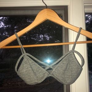 Brandy Melville Grey Cross Bralette